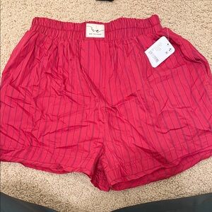 We The Free Red Shorts with Blue Pinstripes